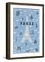 Eiffel Tower and Various Paris Motifs-null-Framed Art Print