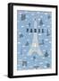 Eiffel Tower and Various Paris Motifs-null-Framed Art Print