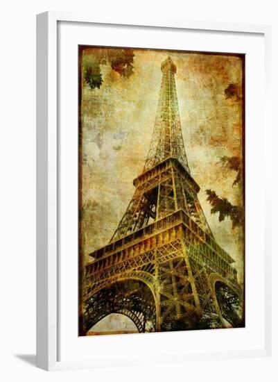 Eiffel Tower - Artistic Toned Picture in Retro Style-Maugli-l-Framed Art Print