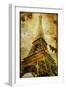 Eiffel Tower - Artistic Toned Picture in Retro Style-Maugli-l-Framed Art Print