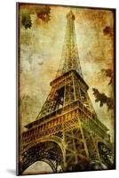 Eiffel Tower - Artistic Toned Picture in Retro Style-Maugli-l-Mounted Art Print