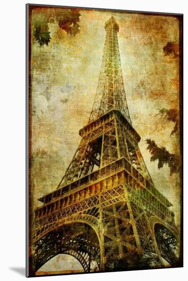 Eiffel Tower - Artistic Toned Picture in Retro Style-Maugli-l-Mounted Art Print