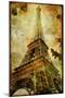 Eiffel Tower - Artistic Toned Picture in Retro Style-Maugli-l-Mounted Art Print