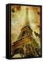 Eiffel Tower - Artistic Toned Picture in Retro Style-Maugli-l-Framed Stretched Canvas