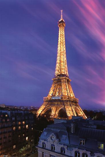 Eiffel Tower at Dusk-null-Lamina Framed Poster