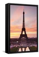 Eiffel Tower at Sunrise, Paris, Ile De France, France, Europe-Markus Lange-Framed Stretched Canvas
