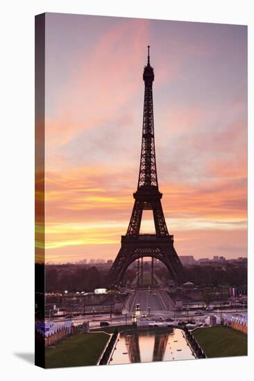 Eiffel Tower at Sunrise, Paris, Ile De France, France, Europe-Markus Lange-Stretched Canvas