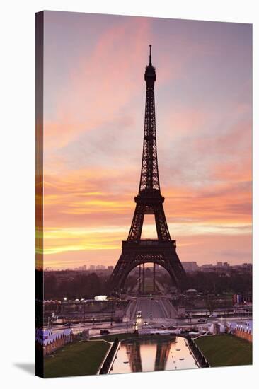 Eiffel Tower at Sunrise, Paris, Ile De France, France, Europe-Markus Lange-Stretched Canvas