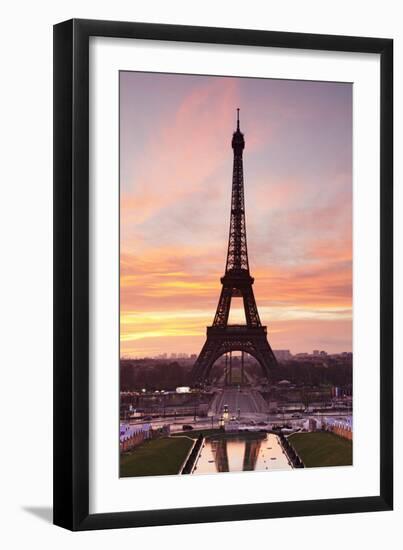 Eiffel Tower at Sunrise, Paris, Ile De France, France, Europe-Markus Lange-Framed Premium Photographic Print