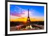 Eiffel Tower At Sunrise Paris-null-Framed Premium Giclee Print