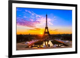 Eiffel Tower At Sunrise Paris-null-Framed Premium Giclee Print