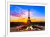 Eiffel Tower At Sunrise Paris-null-Framed Premium Giclee Print