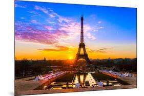 Eiffel Tower At Sunrise Paris-null-Mounted Premium Giclee Print