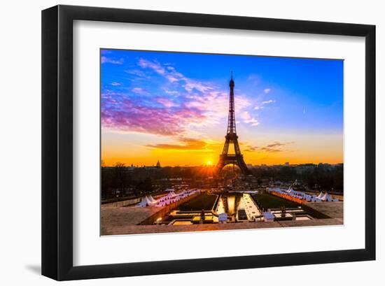 Eiffel Tower At Sunrise Paris-null-Framed Art Print