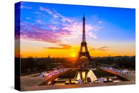 Eiffel Tower At Sunrise Paris-null-Stretched Canvas