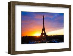 Eiffel Tower at Sunset Paris-null-Framed Art Print