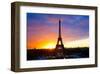 Eiffel Tower at Sunset Paris-null-Framed Art Print