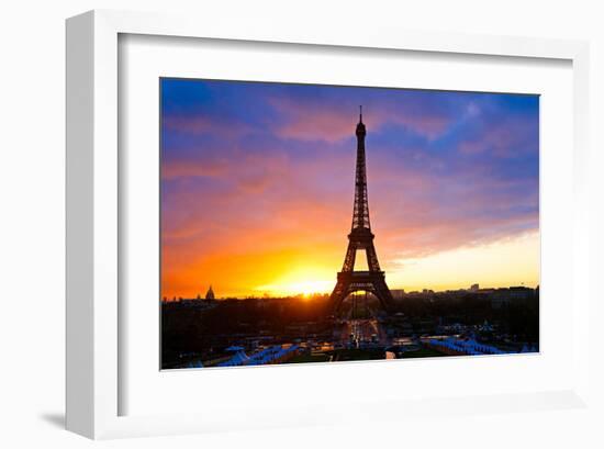 Eiffel Tower at Sunset Paris-null-Framed Art Print