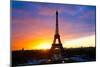 Eiffel Tower at Sunset Paris-null-Mounted Art Print