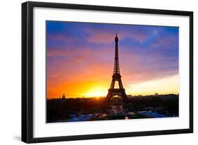 Eiffel Tower at Sunset Paris-null-Framed Art Print