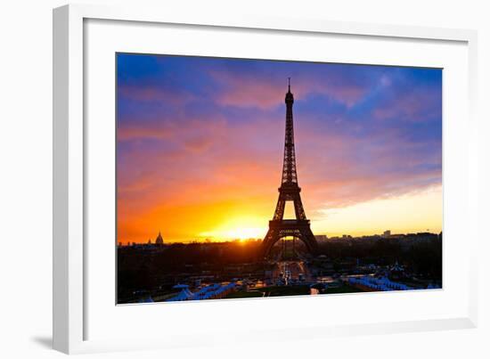 Eiffel Tower at Sunset Paris-null-Framed Art Print