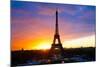 Eiffel Tower at Sunset Paris-null-Mounted Art Print
