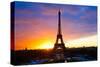 Eiffel Tower at Sunset Paris-null-Stretched Canvas