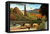 Eiffel Tower at Sunset-Henri Rousseau-Framed Stretched Canvas