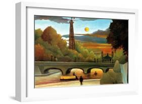 Eiffel Tower at Sunset-Henri Rousseau-Framed Art Print