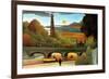 Eiffel Tower at Sunset-Henri Rousseau-Framed Premium Giclee Print