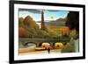 Eiffel Tower at Sunset-Henri Rousseau-Framed Premium Giclee Print