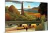 Eiffel Tower at Sunset-Henri Rousseau-Mounted Premium Giclee Print