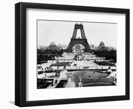 Eiffel Tower Being Constructed Halfway-Bettmann-Framed Photographic Print