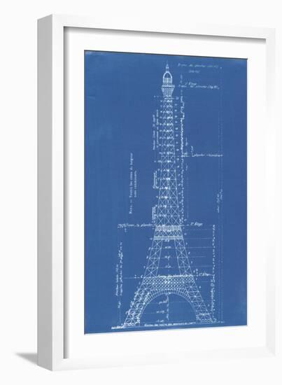 Eiffel Tower Blueprint-Vintage Apple Collection-Framed Giclee Print