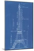 Eiffel Tower Blueprint-Vintage Apple Collection-Mounted Giclee Print