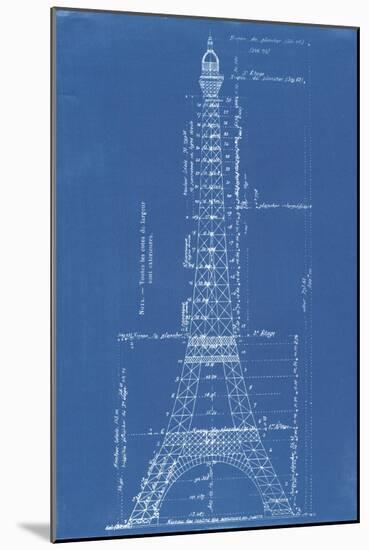 Eiffel Tower Blueprint-Vintage Apple Collection-Mounted Giclee Print