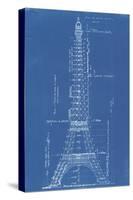 Eiffel Tower Blueprint-Vintage Apple Collection-Stretched Canvas