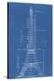 Eiffel Tower Blueprint-Vintage Apple Collection-Stretched Canvas