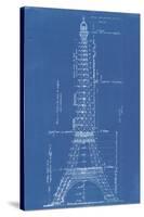 Eiffel Tower Blueprint-Vintage Apple Collection-Stretched Canvas