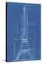 Eiffel Tower Blueprint-Vintage Apple Collection-Stretched Canvas