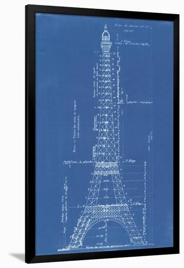 Eiffel Tower Blueprint-Vintage Apple Collection-Framed Giclee Print