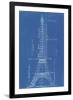 Eiffel Tower Blueprint-Vintage Apple Collection-Framed Giclee Print