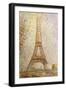 Eiffel Tower by Seurat-null-Framed Giclee Print