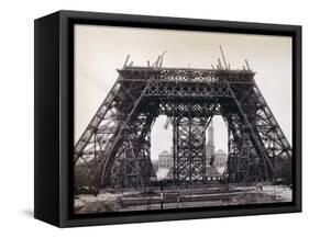 Eiffel Tower During Construction-Bettmann-Framed Stretched Canvas