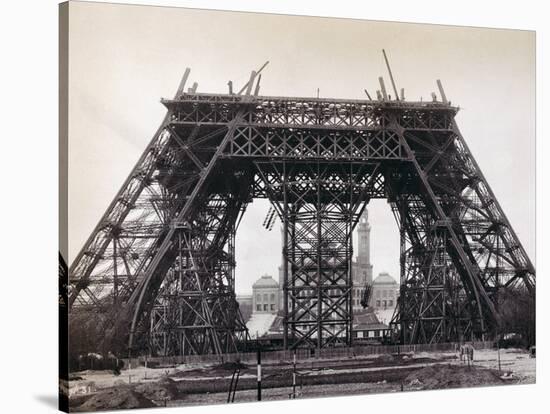 Eiffel Tower During Construction-Bettmann-Stretched Canvas