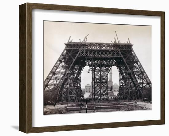 Eiffel Tower During Construction-Bettmann-Framed Premium Photographic Print