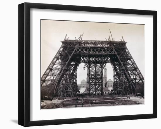 Eiffel Tower During Construction-Bettmann-Framed Premium Photographic Print