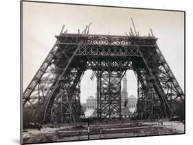 Eiffel Tower During Construction-Bettmann-Mounted Premium Photographic Print