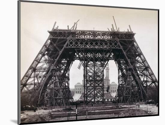 Eiffel Tower During Construction-Bettmann-Mounted Photographic Print