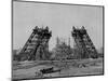 Eiffel Tower During Construction-null-Mounted Photographic Print